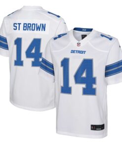 AmonRa St. Brown Detroit Lions  Youth Player Game Jersey  White