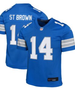 AmonRa St. Brown Detroit Lions  Youth Team Player Game Jersey  Blue