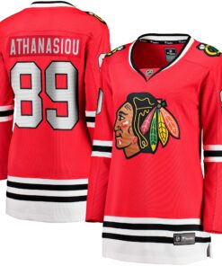 Andreas Athanasiou Chicago Blackhawks Fanatics Women_s Home Breakaway Player Jersey  Red