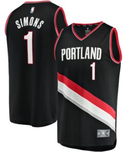 Anfernee Simons Portland Trail Blazers Fanatics Fast Break Replica Jersey - Icon Edition - Black 1