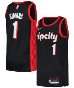 Anfernee Simons Portland Trail Blazers Swingman Player Jersey - City Edition - Black