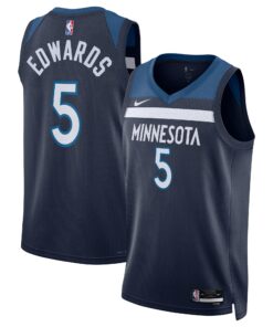 Anthony Edwards Minnesota Timberwolves Unisex Badge Swingman Replica Jersey - Icon Edition - Navy