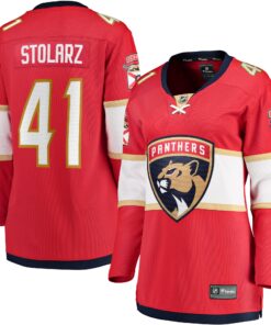 Anthony Stolarz Florida Panthers Fanatics Women_s Home Breakaway Player Jersey  Red
