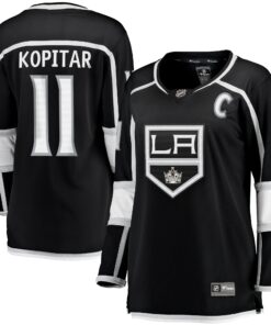 Anze Kopitar Los Angeles Kings Fanatics Women_s Home Captain Patch Breakaway Player Jersey  Black
