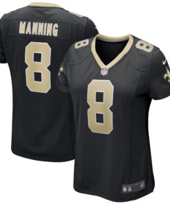 Archie Manning New Orleans Saints  Women_s Game Retired Player Jersey  Black
