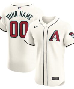 Arizona DiamondbacksHome Elite Custom Jersey  White