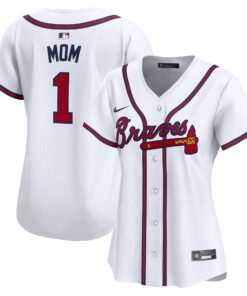 Atlanta BravesWomen_s 1 Mom Home Limited Jersey  White