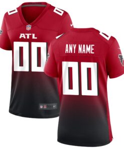 Atlanta Falcons  Women_s Alternate Custom Game Jersey  Red