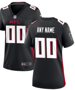  Atlanta Falcons Women_s Custom Game Jersey  Black