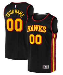 Atlanta Hawks Fanatics Youth Fast Break Replica Custom Jersey - Statement Edition - Black