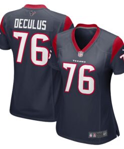 Austin Deculus Houston Texans  Women_s Game Player Jersey  Navy