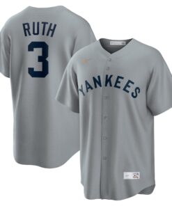Babe Ruth New York YankeesRoad Cooperstown Collection Player Jersey  Gray