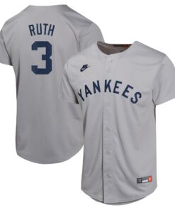 Babe Ruth New York YankeesYouth Cooperstown Collection Limited Player Jersey  Gray