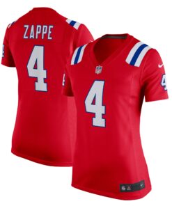 Bailey Zappe New England Patriots  Women_s Alternate Game Player Jersey  Red