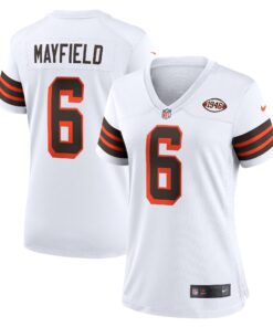 Baker Mayfield Cleveland Browns  Women_s 1946 Collection Alternate Game Jersey  White