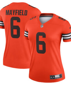 Baker Mayfield Cleveland Browns  Women_s Inverted Legend Jersey  Orange 1