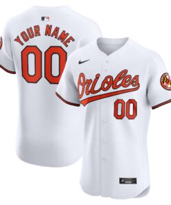 Baltimore OriolesHome Elite Custom Jersey  White