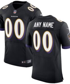 Baltimore Ravens  Speed Machine Elite Custom Jersey  Black