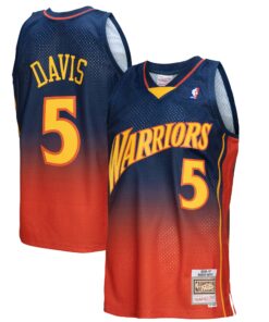 Baron Davis Golden State Warriors Mitchell &amp Ness 200607 Hardwood Classics Fadeaway Swingman Player Jersey - NavyOrange