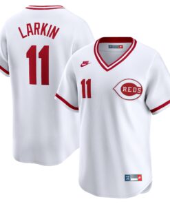 Barry Larkin Cincinnati RedsThrowback Cooperstown Limited Jersey  White
