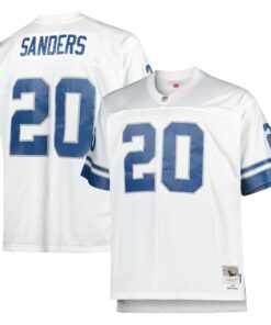 Barry Sanders Detroit Lions Mitchell amp Ness Big amp Tall 1996 Retired Player Replica Jersey  White