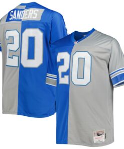 Barry Sanders Detroit Lions Mitchell amp Ness Big amp Tall Split Legacy Retired Player Replica Jersey  BlueSilver