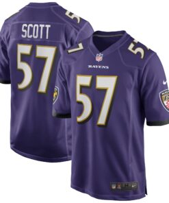 Bart Scott Baltimore Ravens  Game Retired Player Jersey  Purple
