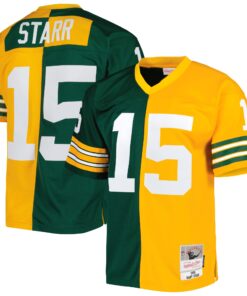 Bart Starr Green Bay Packers Mitchell amp Ness 1969 Split Legacy Replica Jersey  GreenGold