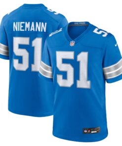 Ben Niemann Detroit Lions  Team Game Jersey   Blue