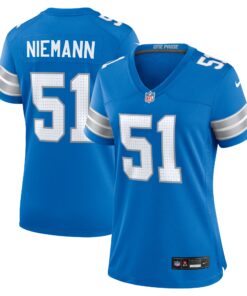 Ben Niemann Detroit Lions  Women_s Team Game Jersey   Blue