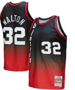 Bill Walton Portland Trail Blazers Mitchell &amp Ness 197677 Hardwood Classics Fadeaway Swingman Player Jersey - RedBlack
