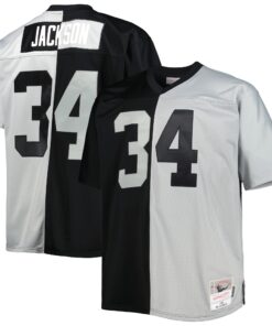 Bo Jackson Las Vegas Raiders Mitchell amp Ness Big amp Tall Split Legacy Retired Player Replica Jersey  BlackSilver
