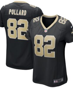 Bob Pollard New Orleans Saints  Women_s Game Retired Player Jersey  Black