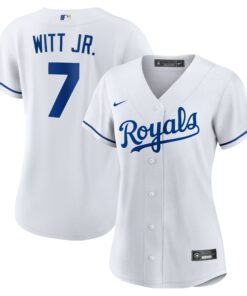 Bobby Witt Jr. Kansas City RoyalsWomen_s Home Replica Player Jersey  White
