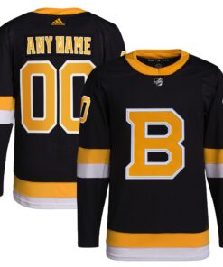  Boston Bruins  Alternate  Primegreen Authentic Custom Jersey  Black 1