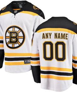 Boston Bruins Fanatics Away Breakaway Custom Jersey  White
