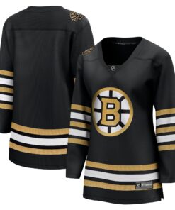  Boston Bruins Fanatics Women_s 100th Anniversary Premier Breakaway Jersey  Black