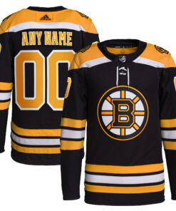  Boston Bruins  Home  Primegreen Authentic Custom Jersey  Black