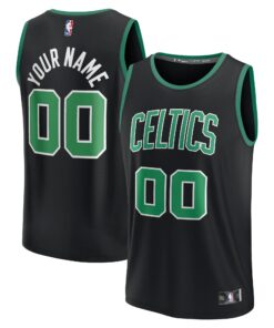 Boston Celtics Fanatics Fast Break Replica Custom Jersey - Statement Edition - Black