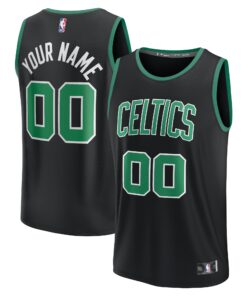 Boston Celtics Fanatics Youth Fast Break Replica Custom Jersey - Statement Edition - Black