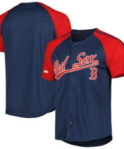 Boston Red Sox Stitches ButtonDown Raglan Fashion Jersey  Navy