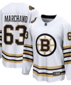 Brad Marchand Boston Bruins Fanatics 100th Anniversary Premier Breakaway Player Jersey  White