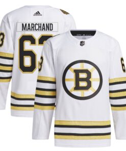 Brad Marchand Boston Bruins  Primegreen 100th Anniversary Authentic Player Jersey  White