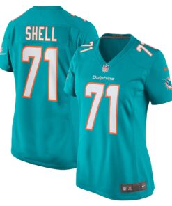 Brandon Shell Miami Dolphins  Women_s Home Game Player Jersey  Aqua