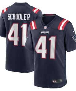 Brenden Schooler New England Patriots  Game Player Jersey  Navy 1