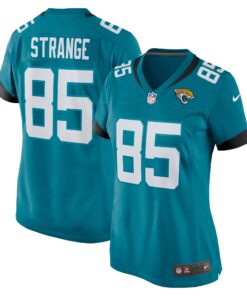 Brenton Strange Jacksonville Jaguars  Women_s Team Game Jersey   Teal