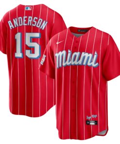 Brian Anderson Miami MarlinsCity Connect Replica Player Jersey  Red