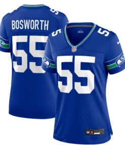 Brian Bosworth Seattle Seahawks  Women_s Throwback Retired Player Game Jersey  Royal