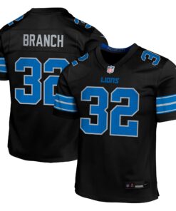 Brian Branch Detroit Lions  Youth Alternate Player Game Jersey  Black