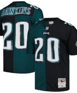 Brian Dawkins Philadelphia Eagles Mitchell amp Ness 2004 Split Legacy Replica Jersey  Midnight GreenBlack